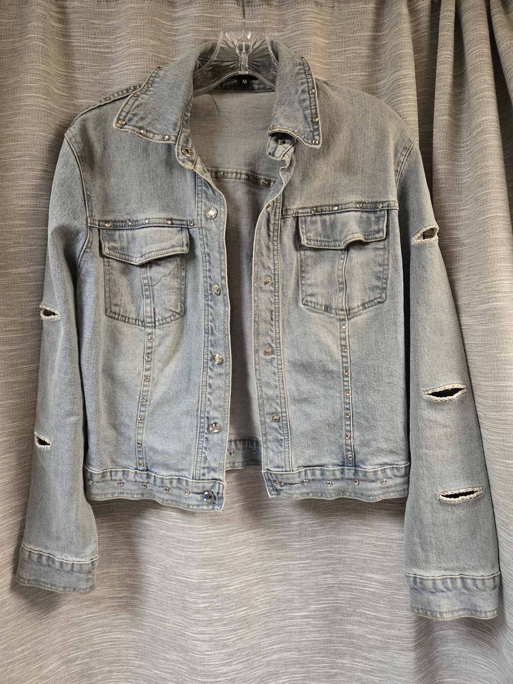 Lana Erica Denim Jacket W/Rhinestones SIZE MEDIUM
